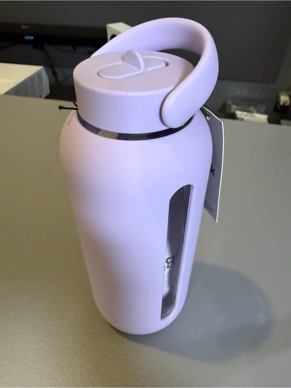 Bink Big Bottle 36oz Fog Lavender Borosilicate Glass Water Bottle